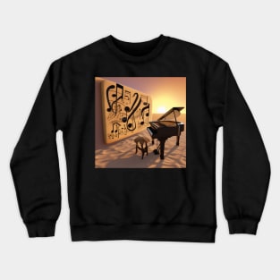 Abstract image of a piano and musical symbols Crewneck Sweatshirt